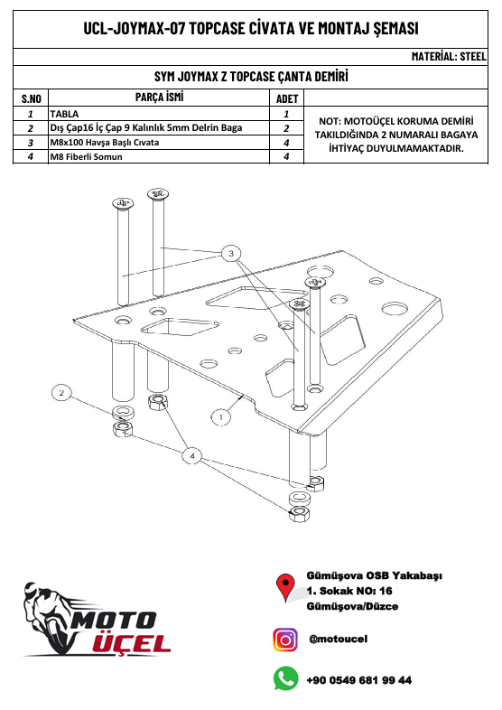 JOYMAX Z 250 UYUMLU ÇANTA DEMİRİ