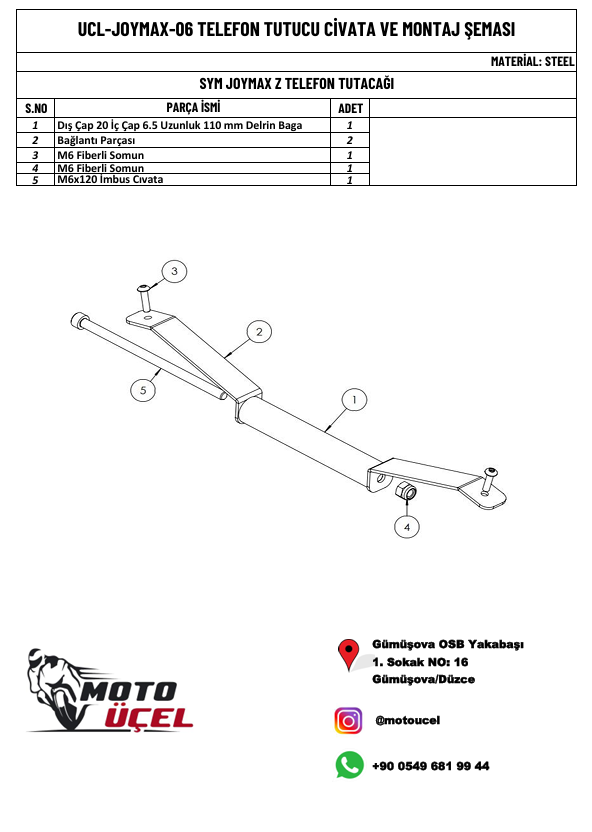 JOYMAX Z 250 UYUMLU TELEFON TUTUCU