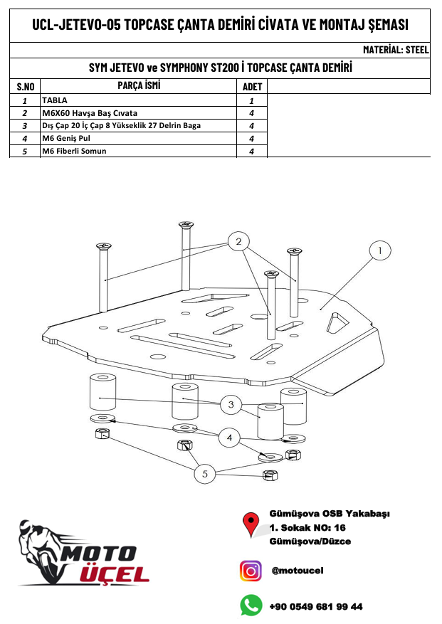 JET 14 EVO-SYMPHONY ST200 ı UYUMLU ÇANTA DEMİRİ