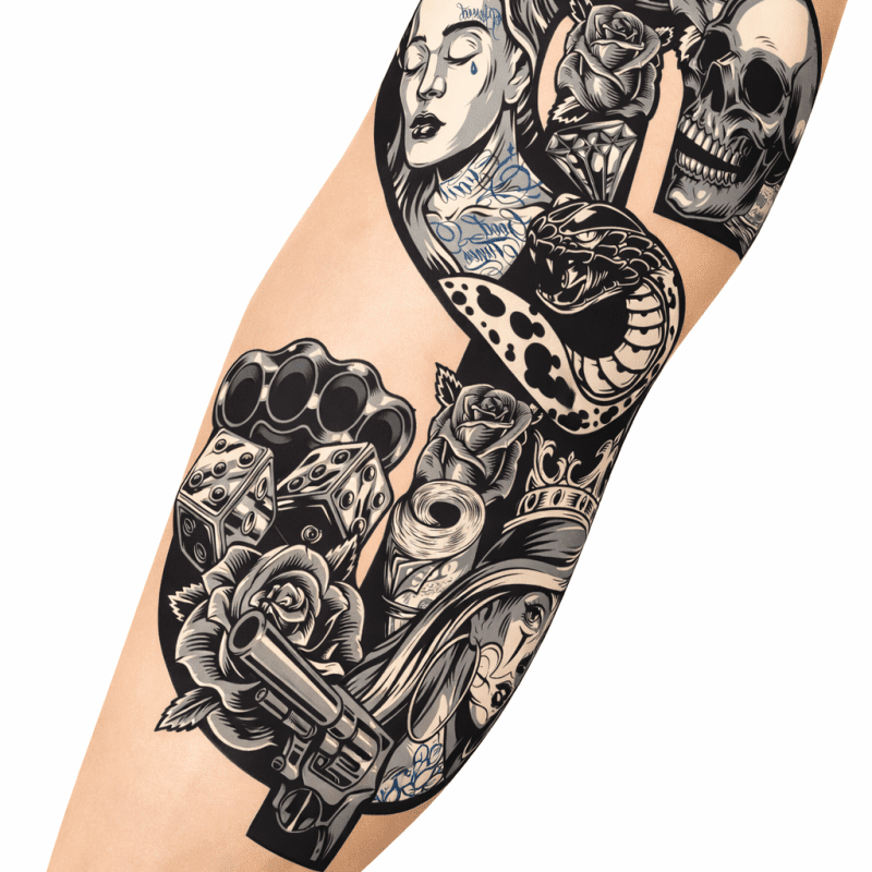 KOL ÇORABI DÖVME DESENLİ(TEK KOL) 40